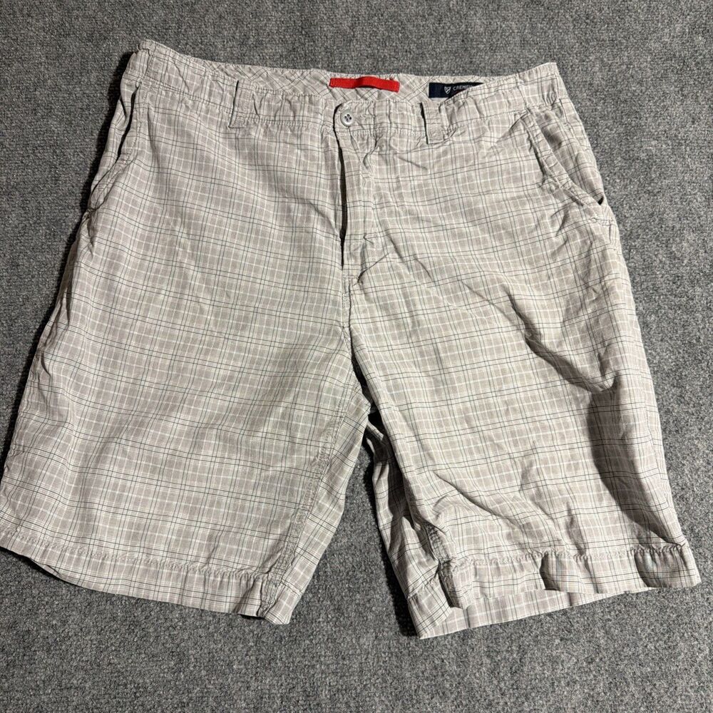Cremieux Collection Shorts Mens Size 36 Gray Plaid Light 100% Cotton Pockets